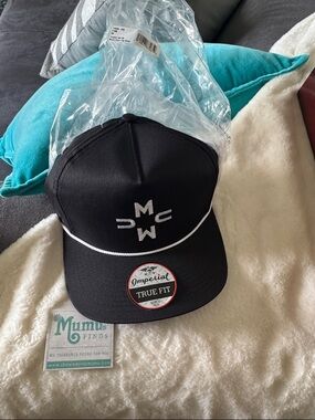 Show Me Your MuMu Black Rope-Trim Embroidered Logo Cap